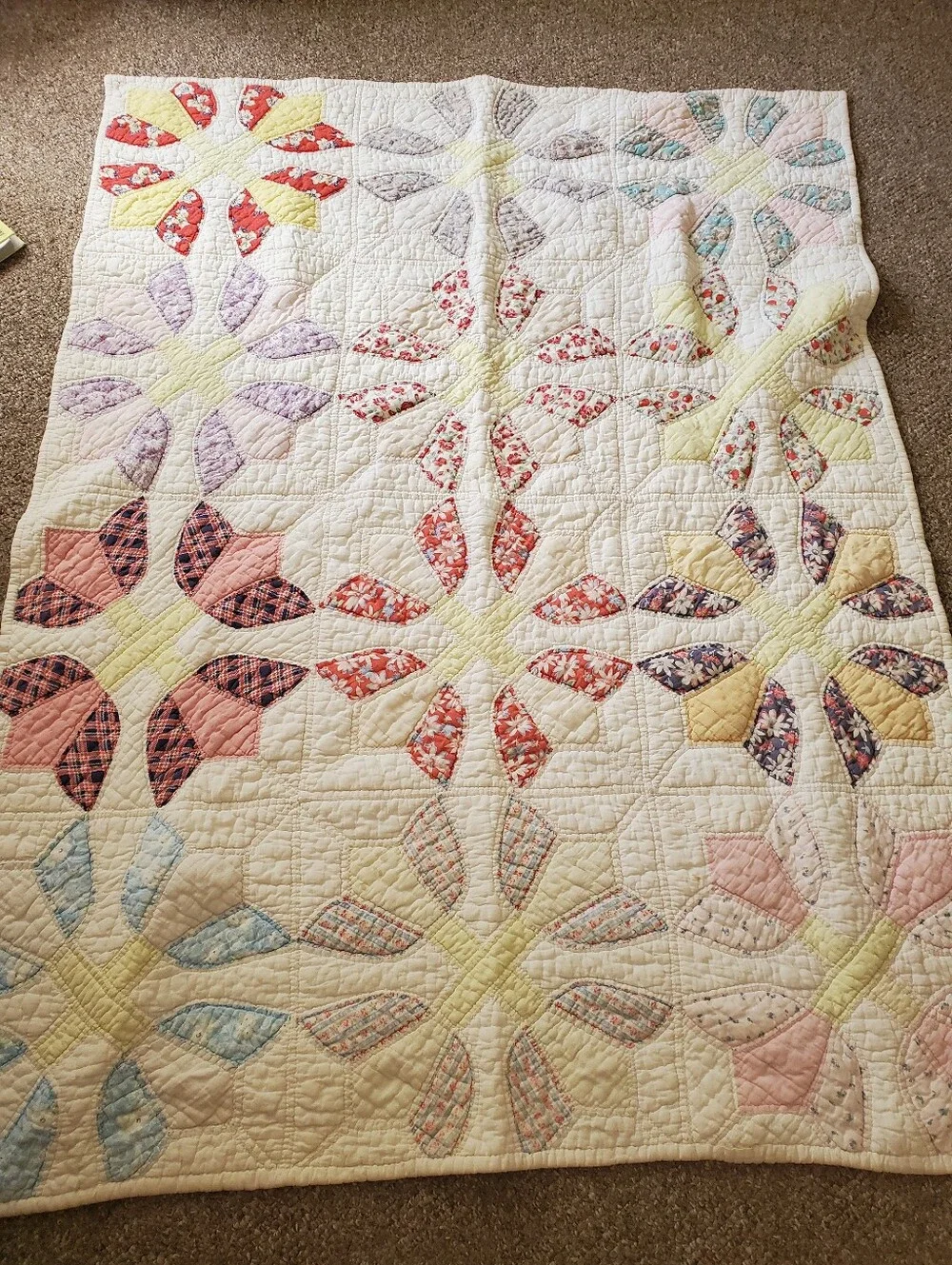 Crinkle Cotton Vintage Handmade Tulip Qulit - Picture 10 of 10